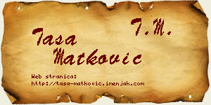 Tasa Matković vizit kartica